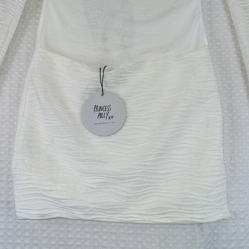 Princess Polly Dress Newton Mini Dress Size 2 Open Back Long Sleeve White - Picture 6 of 12